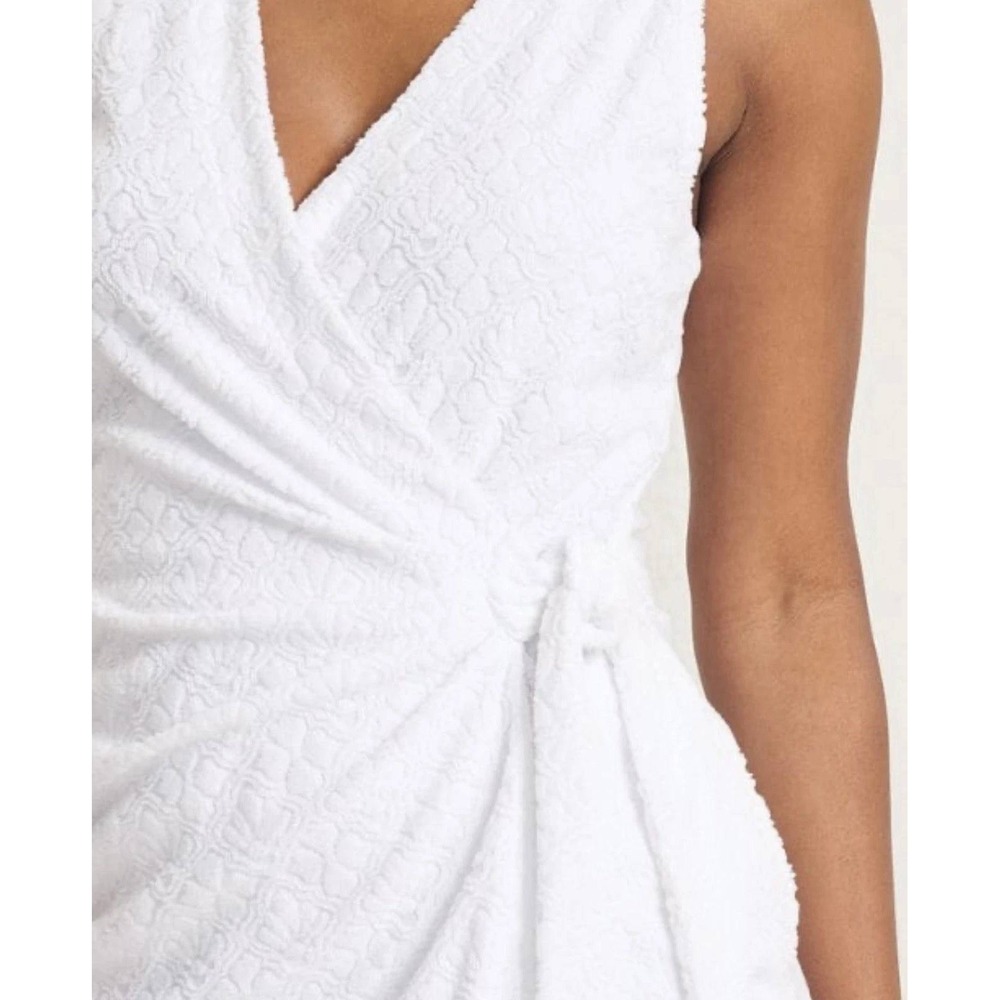 Tommy Bahama Wrap Textured Romper Women XS White‎ Terry Cloth Jacquard Cover Up - Picture 16 of 16